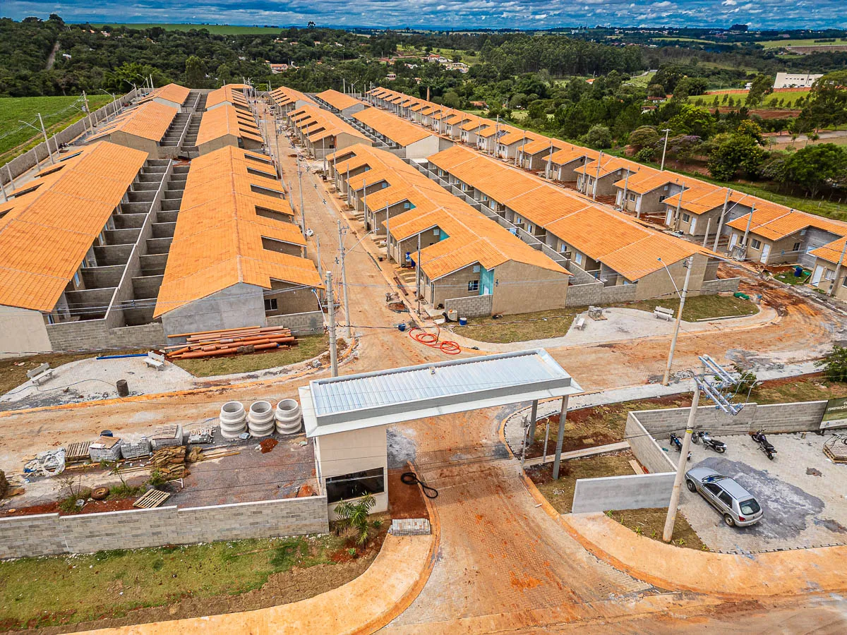 Vista aérea da portaria do Quality Life Itapê em construção